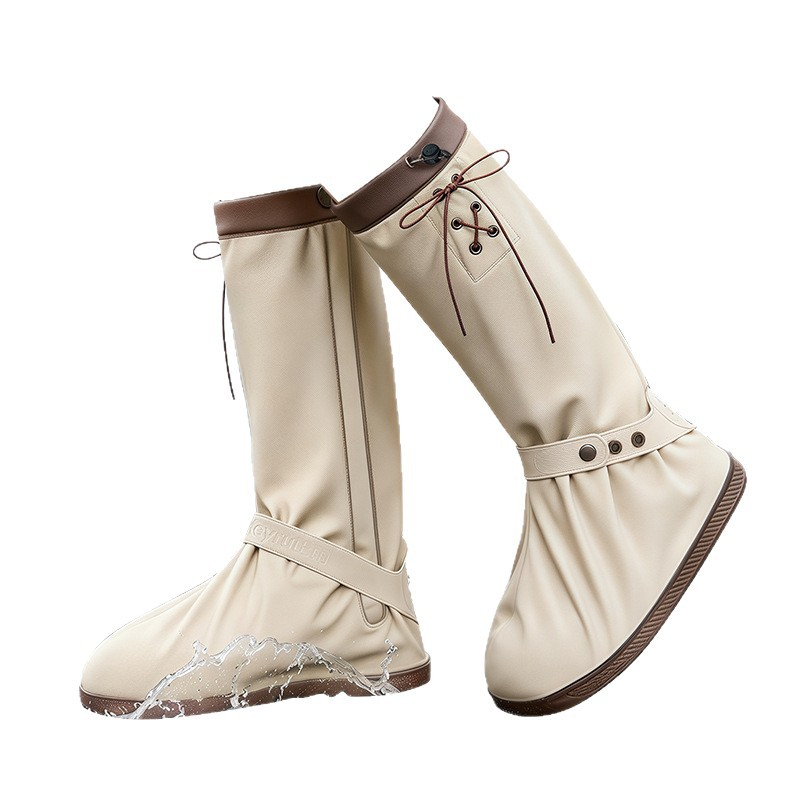 Cycling Commute Shoes - Stylish Unisex Tall Rain Overshoes Adjustable